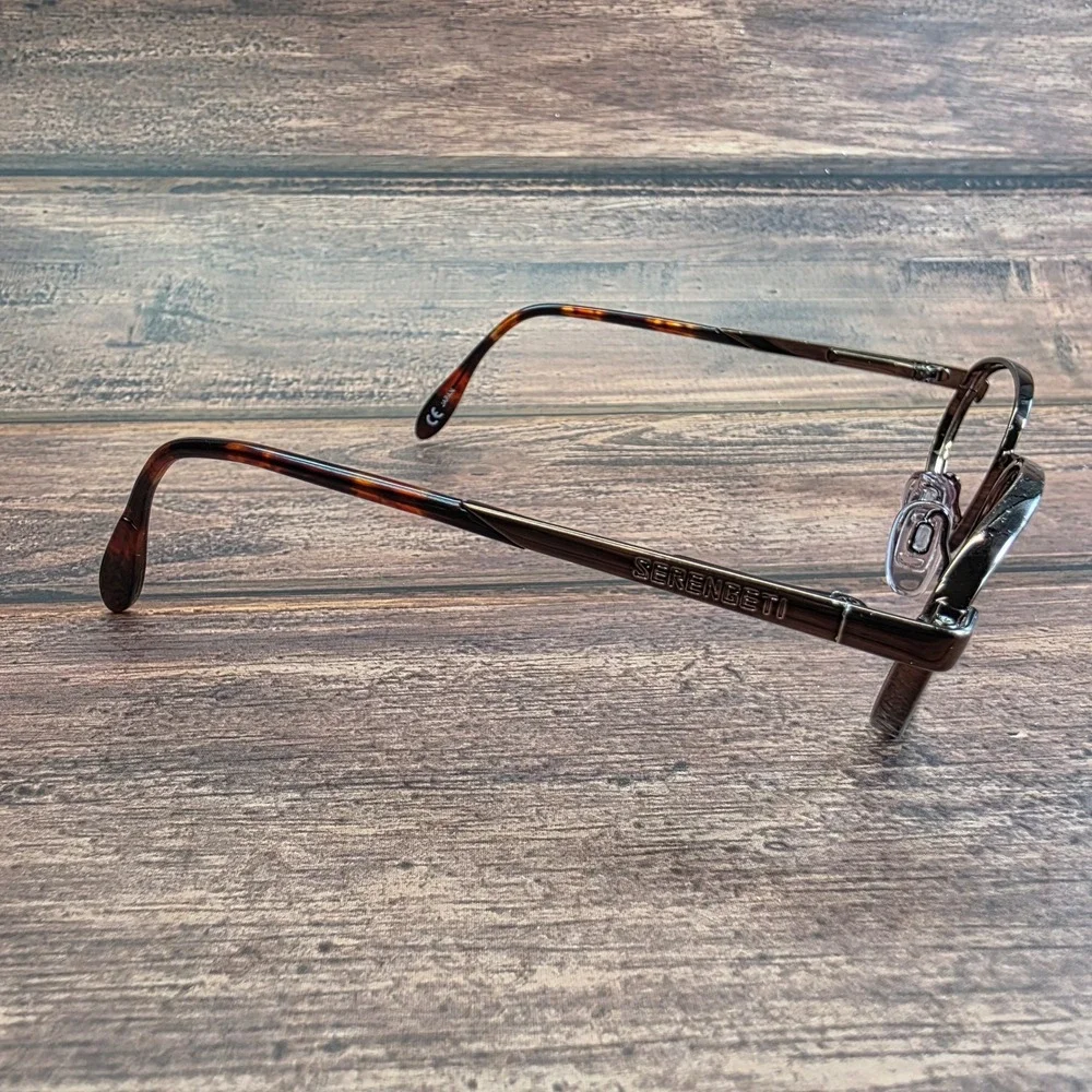 Serengeti 6414 Bronze Oval Eyeglasses Frames Japan Tortoise 90s Vintage Style